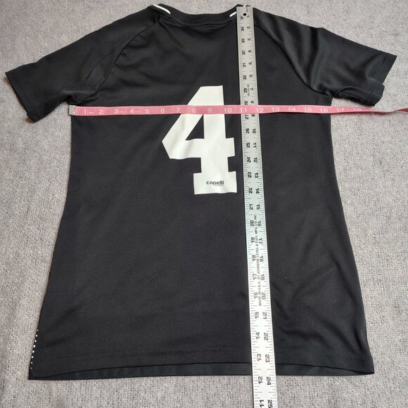 Capelli Sport Youth Soccer Jersey Size Medium (10-12) Black White #4 Montana - Picture 8 of 11